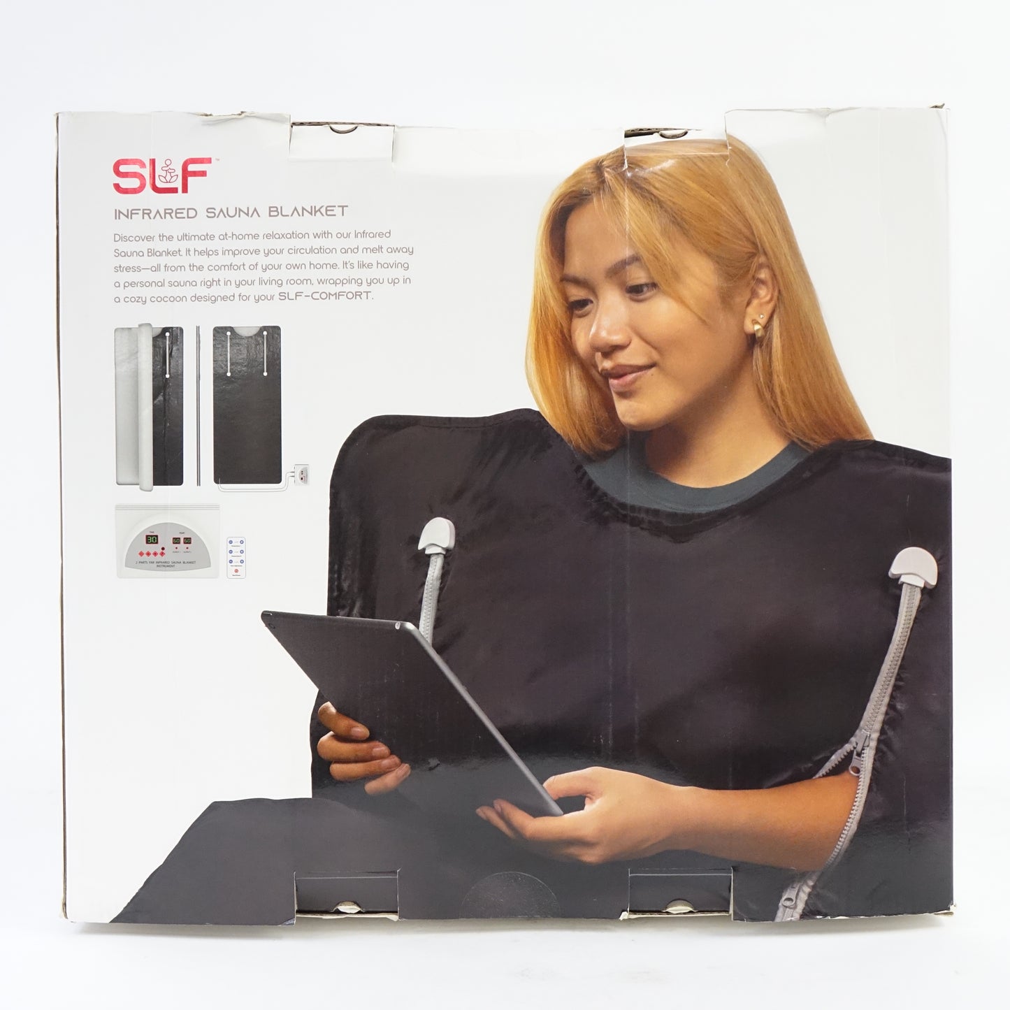SLF Infrared Sauna Blanket 70" Portable Full Body Heating Therapy Black