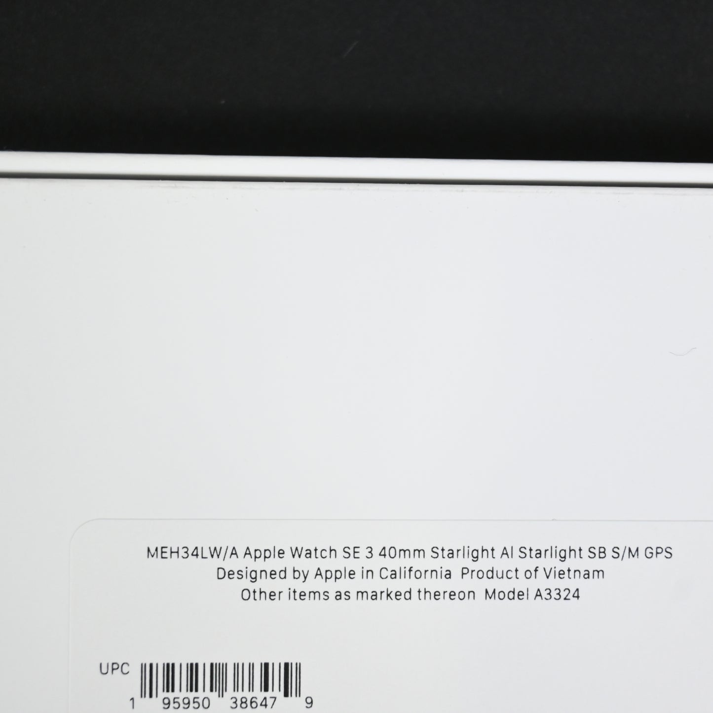 Apple Watch SE 3 GPS 40mm Starlight Aluminum Starlight Sport Band S/M MEH34LW/A