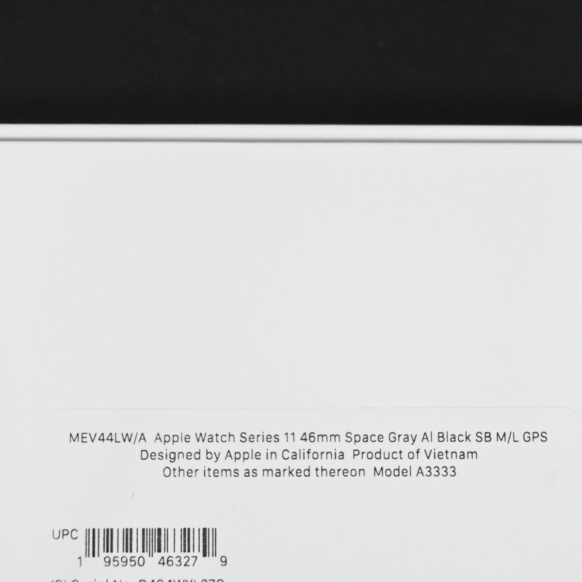 Apple Watch Series 11 GPS 46mm Space Gray Black Band M/L MEV44LW/A - Open Box