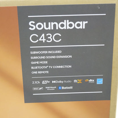 Samsung HW-C43C/ZA 2.1 ch DTS VirtualX Soundbar 270-Watts w Subwoofer - HW-C43C