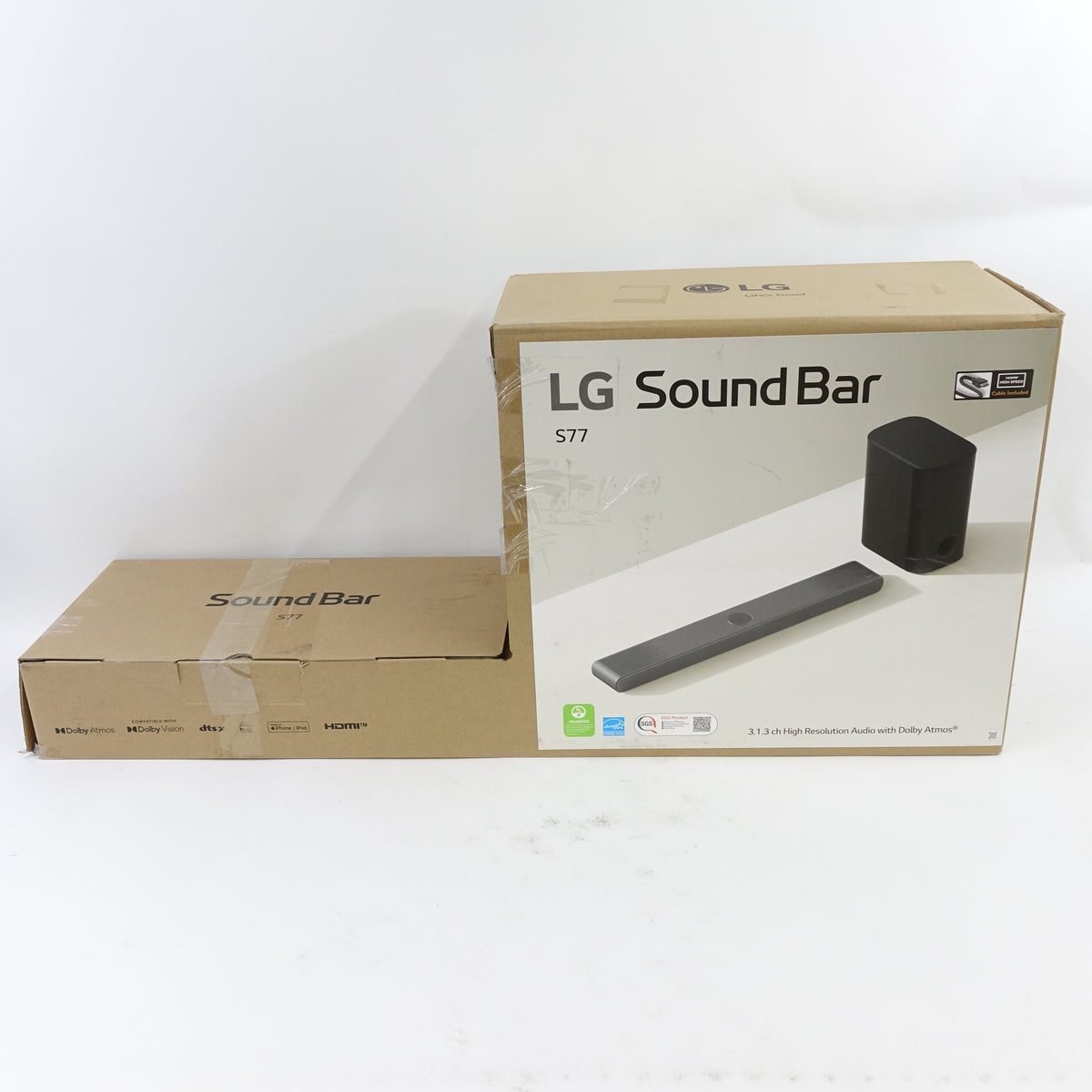 LG S77S 3.1.3 Channel Dolby Atmos DTS:X Soundbar Wireless Subwoofer Black