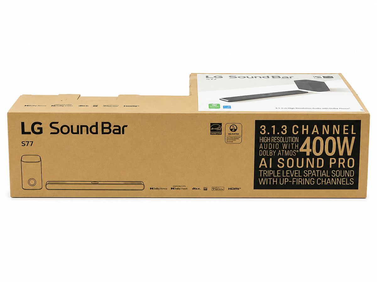 LG S77S 3.1.3 Channel Dolby Atmos DTS:X Soundbar Wireless Subwoofer Black